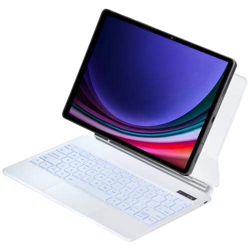 Teclado magnético Bluetooth con luz trasera y trackpad para Galaxy Tab S9 FE+