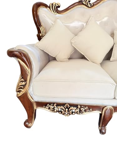 Image of Wooden Sofa Set Carving for Living Room (5 Seater Sofa @4)