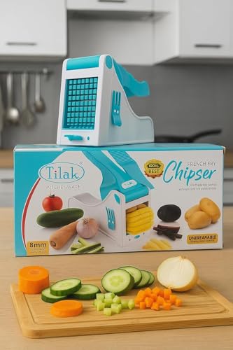 Image of French Fry Chipser - Heavy-Duty Vegetable Chopper & Cutter for Kitchen | Unbreakable Body with Stainless Steel Blades | Potato, Onion, Carrot, Salad & - Multipurpose Kitchen Tool