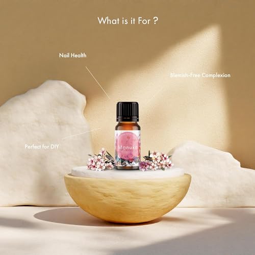 Image of Manuka Oil for Skin | 100% Natural | Essential Oil for Skin, Nails, Candle Making & Aromatherapy | Herbaceous & Earthy Scent, 10 mL