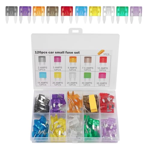 12PCS Car Mini Fuse Kit & Fuse Puller Tool,Colorful Car Fuses Assortment Kit for Size (35A 30A 25A 20A 15A 10A 7.5A 5A 3A 2A),Replacement Cars Mini Fuses Assortment Kits