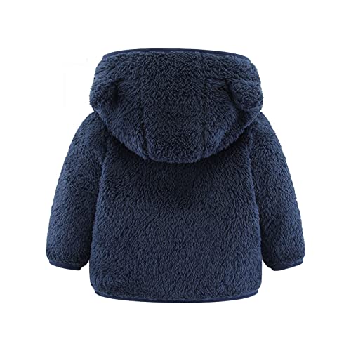 Toddler Girls Fleece Jacket Bear Ear Zip Up Hoodie Warm Fleece Fall Winter Coat Kid Fuzzy Outerwear with Pocket2