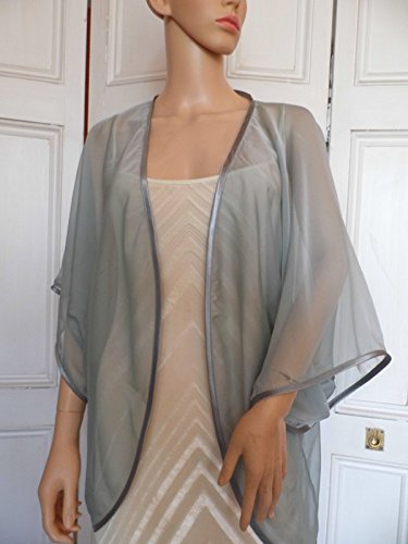 long grey chiffon jacket