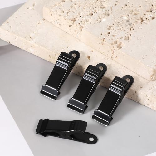 Metall Klemmen, 12 Stück Krokodilklemmen 1,3 cm Klein rutschfeste Vorhang Klammer Breite Federklemmen Schwarz Mini Wäscheklammern für Fotos Vorhange Kleidung Snacks Bastelarbeiten
