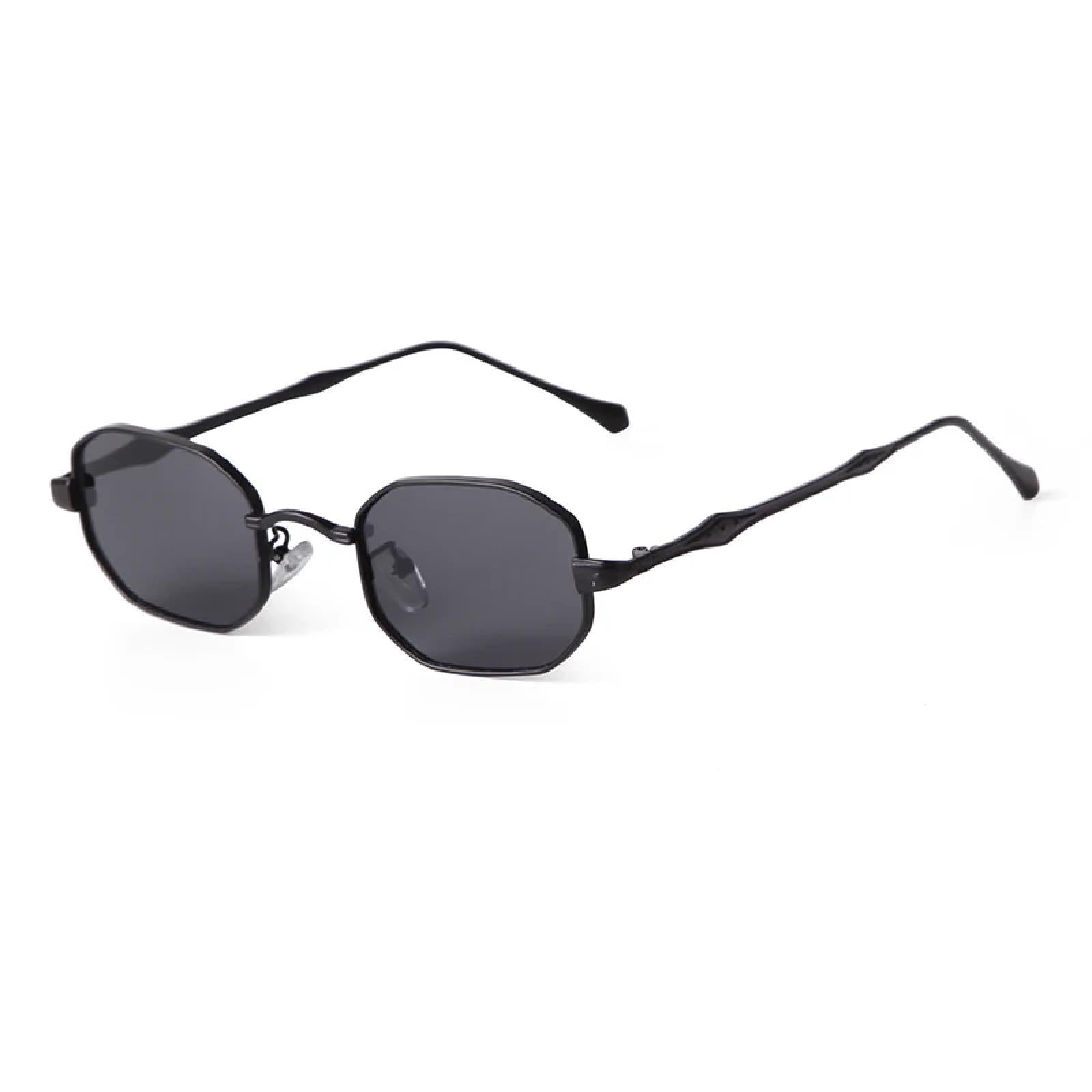 Occhiali da sole da donna rettangolari classici alla moda con lenti blu, montatura in metallo, uomo, UV donna