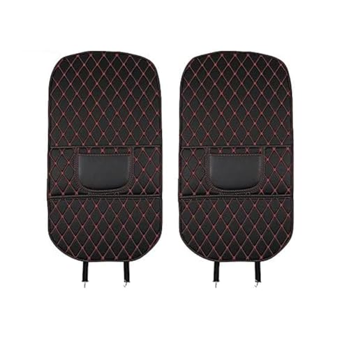 AUHOAZ Alfombrilla Antipatadas Respaldo Asiento Coche para BMW M6(2door) 2013-2023, Cuero Impermeable Antideslizante Protectoras Respaldo,Black Red