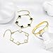 KYJAC Clover Bracelet Love Bangle Stack Set 18K Gold Plated Four Leaf Clover Bracelet Black and White Simple Cute Friendship Bangle Bracelets for Women Trendy Holiday Gifts (Silver Black)
