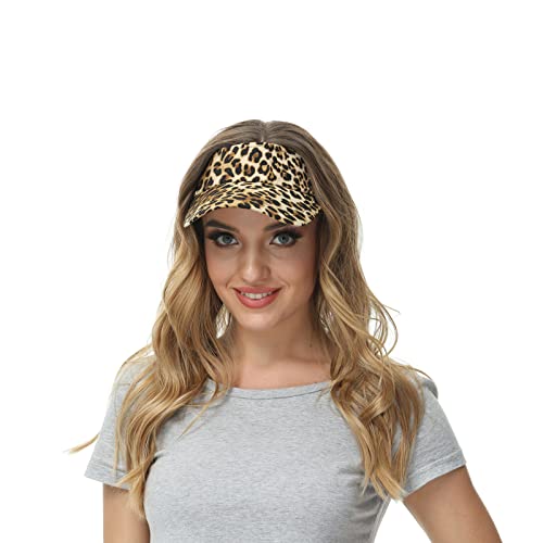 Azj Sun Visor Hats For Women Men Adjustable Uv Protection Outdoor Sports Golf Running Sun Caps (1-Leopard) #TOP4