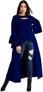 فستان كاجوال بتصميم غير متساوي للنساء من اف جي - لون