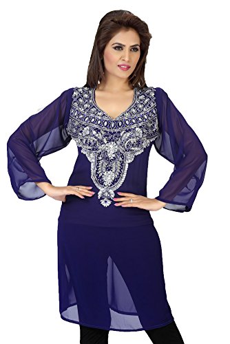Caftan femme court Kkpf17174 fluide ample morphologie