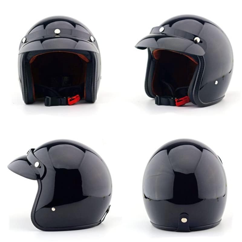 Image of Harssidanzar Open Face Motorcycle Helmet DOT Approved Vintage Helmet CU601