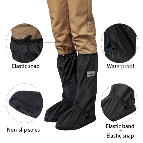 Tachitali Waterproof Rain Boot Shoe Covers With Reflector Men Women Rain Gear Reusable & Foldable Rain Boot Shoe Covers With Zipper, Non-Slip (Xl) #TOP3