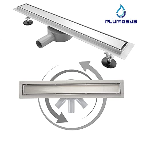 Caniveau de douche acier inox de 90cm avec drain haut débit réglable - 5