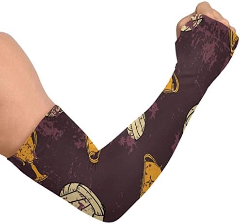 GAIREG Volleyball Pattern Tattoo Cover Sleeves for Women, Protection Arm Sleeves