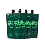 Filthy Olive Brine, Premium Cocktail Mixer, Filtered Olive Brine for Dirty Martinis, Olive Juice for Cocktails, Made from Naturally Cured Olives, Non-GMO, Gluten Free, 8 Oz Pouch, 4 Pack