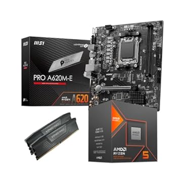 KIT UPGRADE AMD RYZEN 5 8600G + PLACA MÃE A620M-E MSI DDR5 + MEMÓRIA DDR5 16GB 5200MHZ