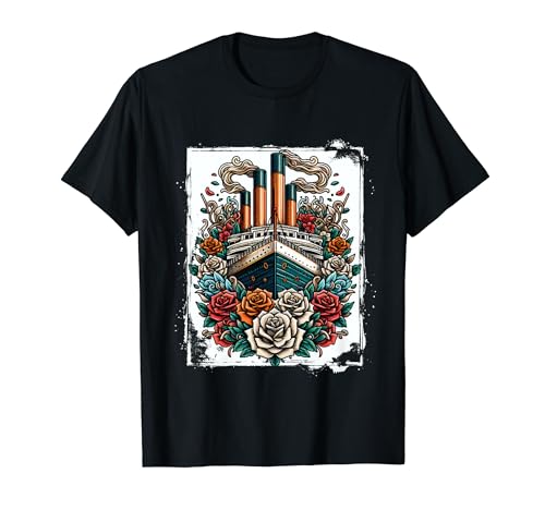 Disfraz de Titanic Floral RMS Crucero Titanic Lover Camiseta