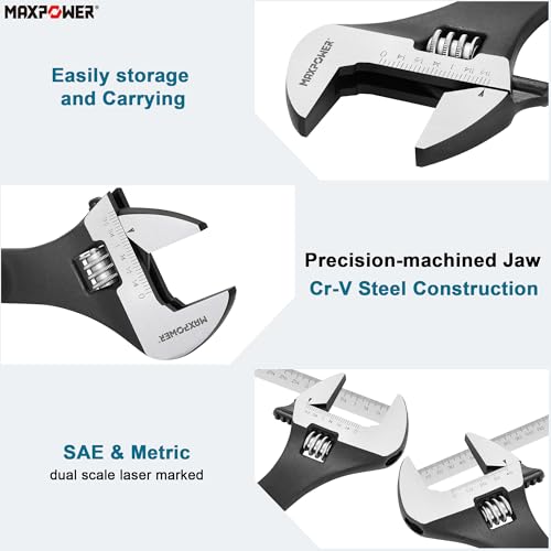 Image of MAXPOWER 16 inch Spud Wrench, Max Jaw Opening 1-9 /16 inch | Continuous-tapered Handle for Alignment