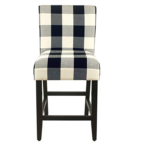 'Homepop By Kinfine Fabric Upholstered Counter Height Barstool - 24-Inch, Black And Cream Geometric #TOP1