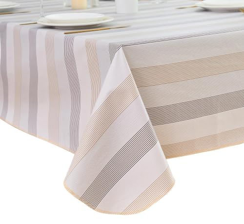 LIBERECOO Heavy Duty Vinyl Tablecloth with Flannel Backing Waterproof Oil-Proof Plastic Table Cloth Stain-Resistant Wipeable Rectangle or Square Table Cover for Indoor and Outdoor 60 x 84 Inch