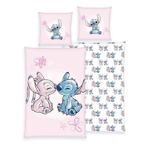 Funda nórdica de Disney Stitch 135x200 con almohada 80x80 reversible de algodón Herding para cama 2