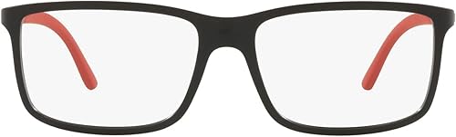 Vista 9 de POLO RALPH LAUREN mens Ph2126 Rectangular Prescription Eyewear Frames Negro mate/lente de demostración.