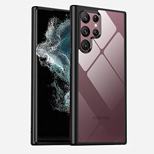 AmazonBasics TPU Ultra Hybrid Camera Protection Back Cover Case For Samsung Galaxy S22 Ultra 5G - (Sides Black|Back Clear)