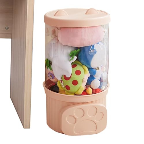 Organizador de juguetes de peluche: diseño de tubo transparente, estructura de almacenamiento apilable, soporte grande, apertura de fácil acceso, ideal para guardar juguetes de peluche en la sala de