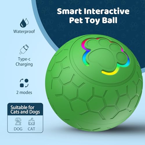 Pelota Interactiva para Perros Juguete Eléctrico con Luz para Gatitos de Interior 5