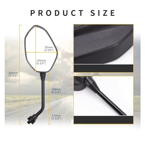 Espejo retrovisor lateral de 10mm para moto manillar retroviso universal 6