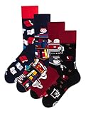 Many Mornings Unisex Socken Bücher Kaffee Espresso Geschichten - 2er Pack - 39-42