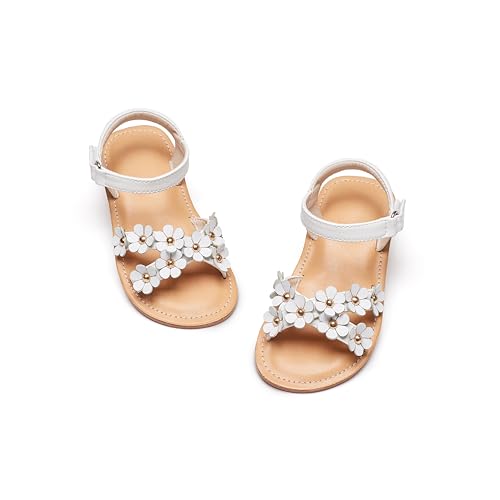 Image of Flaryzone Girls Sandals Open Toe Summer Flats Dress Sandals Shoes Toddler /Little Kid