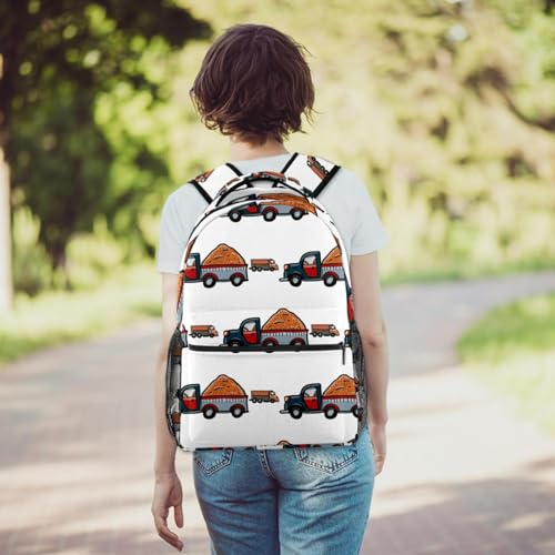 Sac à dos d'école motif camion et pick-up multicolore pour adolescents 40cm - 6