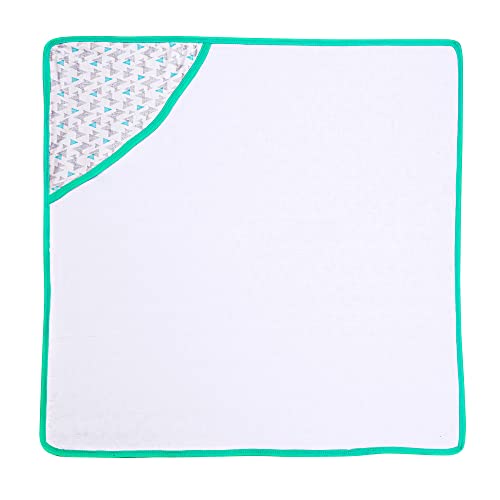 Image of pom-pom SWEET HEARTS Cotton Hooded Swaddle Wrapper for New Born Baby | Two Layer Wrapper /Blanket /Receiving Blanket | Soft, Lightweight and Travel Friendly | (Triangle)(0-6 Months)