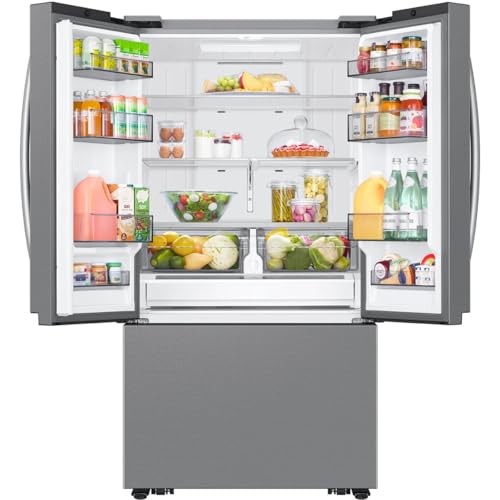 Image of Samsung 27 cu. ft. Mega Capacity Counter Depth 3-Door French Door Refrigerator with Dual Auto Ice Maker, Stainless Steel, RF27CG5100SRAA