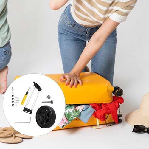 RDEXP 20" Travel Luggage Telescopic Handle Replacement Parts Set with 65mm Dia Wheels4