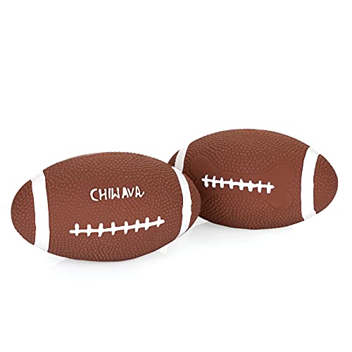 Chiwava 2 stück 6 Zoll Quietschen Latex Hundespielzeug Ball Fußball Rugbys Holen interaktives Spielzeug für mittlere groß Hunde