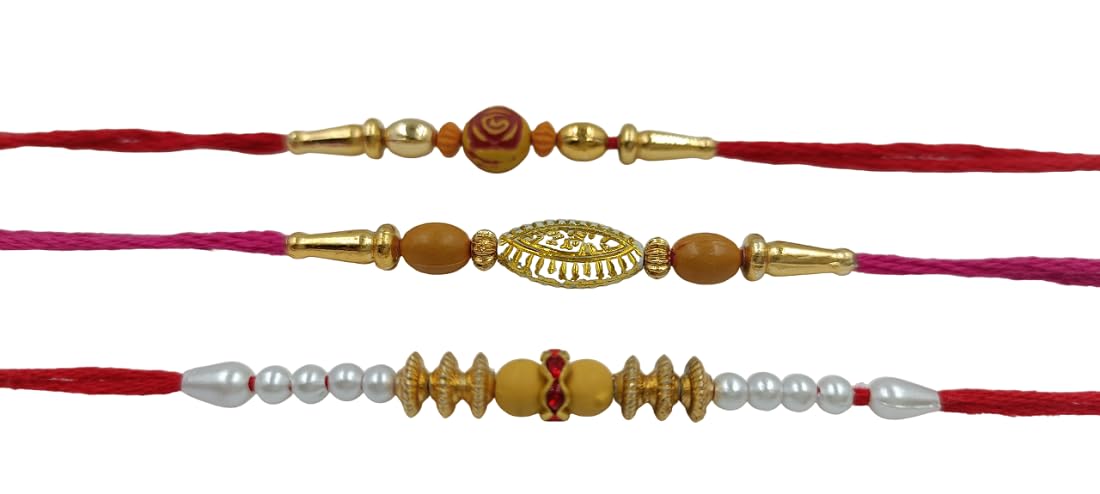 Rakhi for brother | Bracelet set of 2,3 and 4 Unique Design| Made of Brass with idol symbolic design and antique designer rakhi/bracelet | Best Gift for brother, Sister and family member.