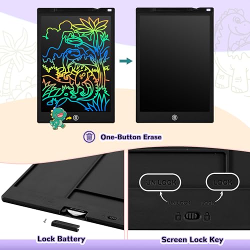 Image of PINKCAT 12 Inch LCD Graphic Writing Board Portable Digital Drawing Board Ewriter Erasable Drawing Pad Writing Tablet for Children Adults Home School Outdoor Office