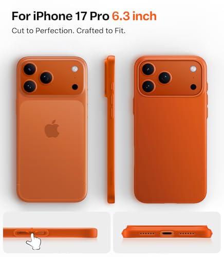 Image of TORRAS Magnetic Slim Fit for iPhone 17 Pro Case Thin, Glossy Orange