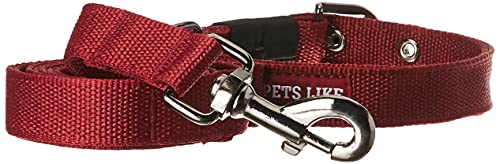 Image of Pets Like Polyester Collar and Leash Set 25 mm(Maroon), (GE-COPC013)