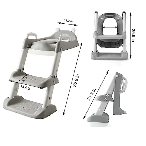 Pandaear POTTY TRAINING SEAT With Step Stool Ladder, Comfortable Safe Potty Seat With Anti-Slip Pads Ladder For Kids Boys Girls Toddlers thumb #2