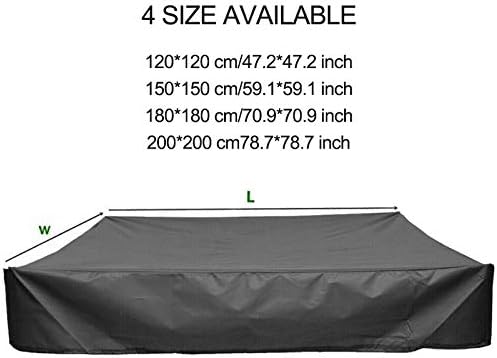 Miniatura 3 de Cubierta de caja de arena toldo protector cuadrado con cordón, mantiene la arena y los juguetes lejos del polvo y la lluvia