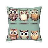 Photo Gallery bgshjvf copricuscino decorativo con stampa di gufi in stile cartone animato, morbido, confortevole, per divano, letto Photo Gallery bgshjvf copricuscino decorativo con stampa di gufi in stile cartone animato, morbido, confortevole, per divano, letto