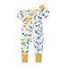 de algodón de una pieza para niñas, mono infantil para bebés, ropa con estampado de cremallera, pijamas, trajes de juego, delantero para dormir para niños, y Mono Navideño (Yellow, 12-18 Months)