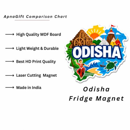 Image of Decorative Fridge Magnet Sticker for Refrigerator | Strong Magnetic Fridge Decor for Kitchen | Reusable Refrigerator Magnet for Home & Office, AG FM Odisha