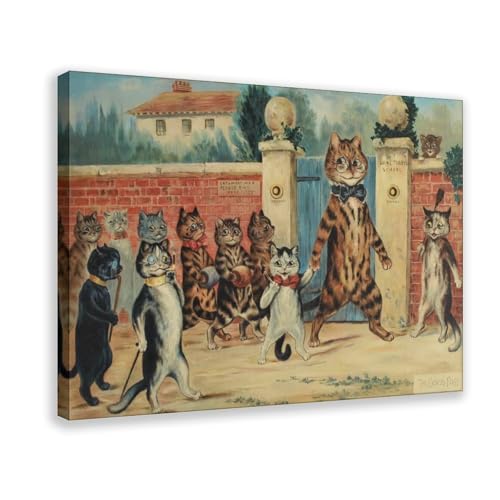 Impression sur toile Louis Wain The Good tableau chat cadre suspendu 20x30