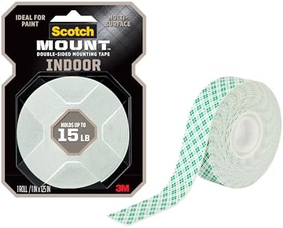 Scotch-Mount Indoor Double-Sided Mounting Tape, White, 1 Roll