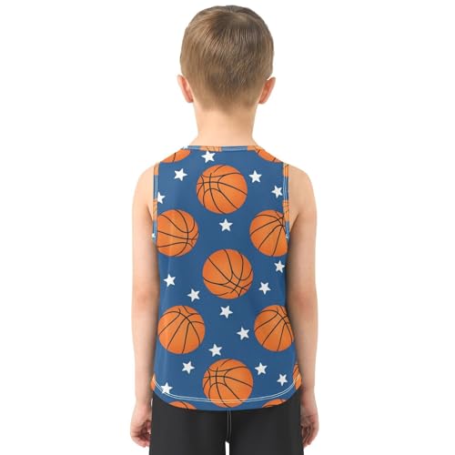 J JOYSAY Basketball Star Blue Boys Tank Top Sleeveless Muscle Shirts Quick Dry Active Sport Workout Kids T-Shirts 3-15T3