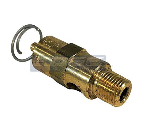 1/8" Asme Brass Safety Relief Valve, American Made, Compressed Air Pop Off Valve (75 Psi) #TOP1